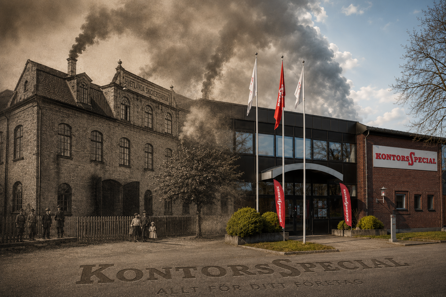 Företagshistoria gestaltad i en visuellt stark byggnadsbild.
