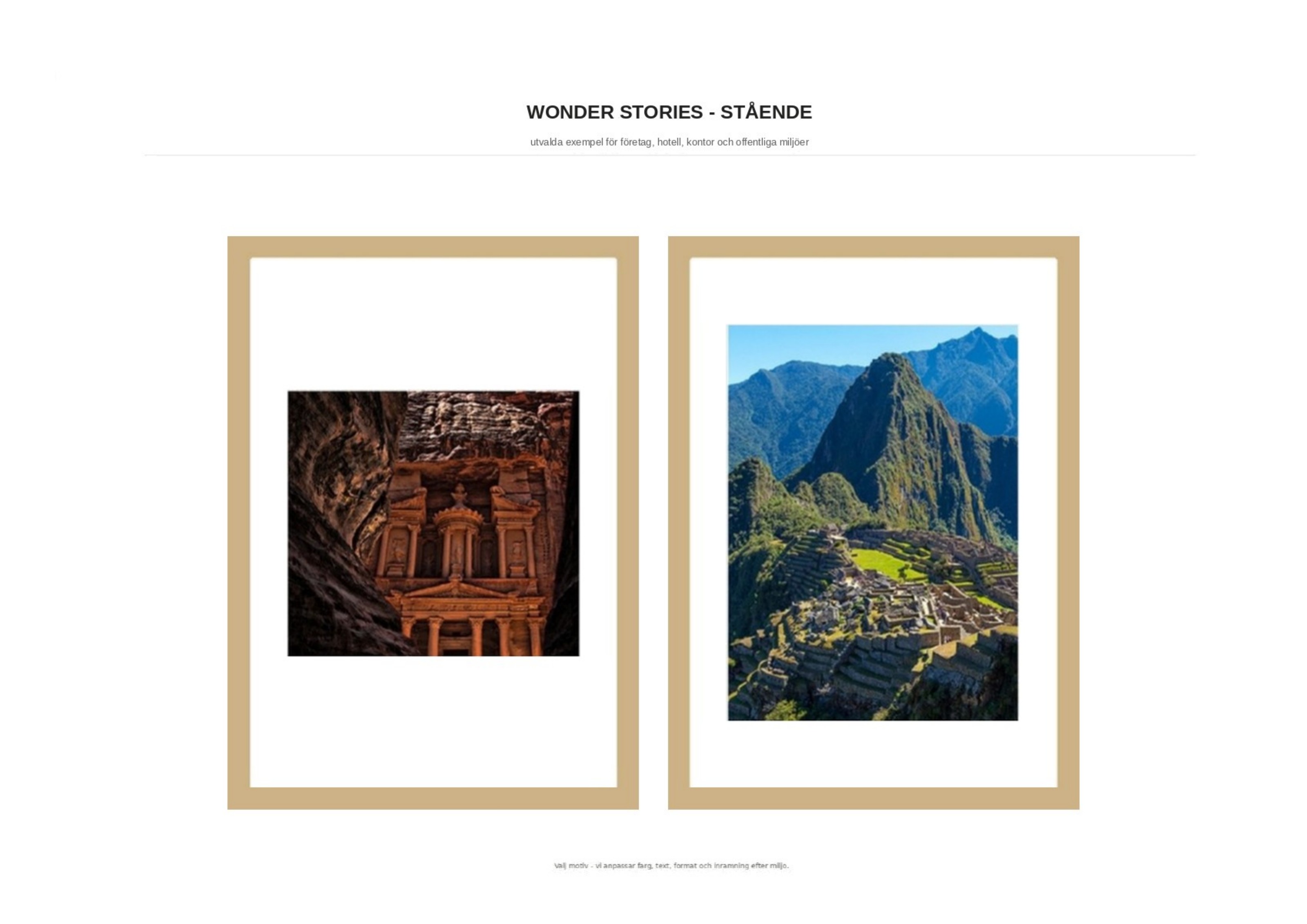 Petra och Machu Picchu som inramade väggposters i stående format.